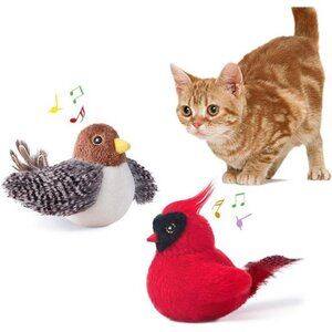 Cat Toys Chirping Birds 2 Pcs Catnip SilverVine, Interactive Cat